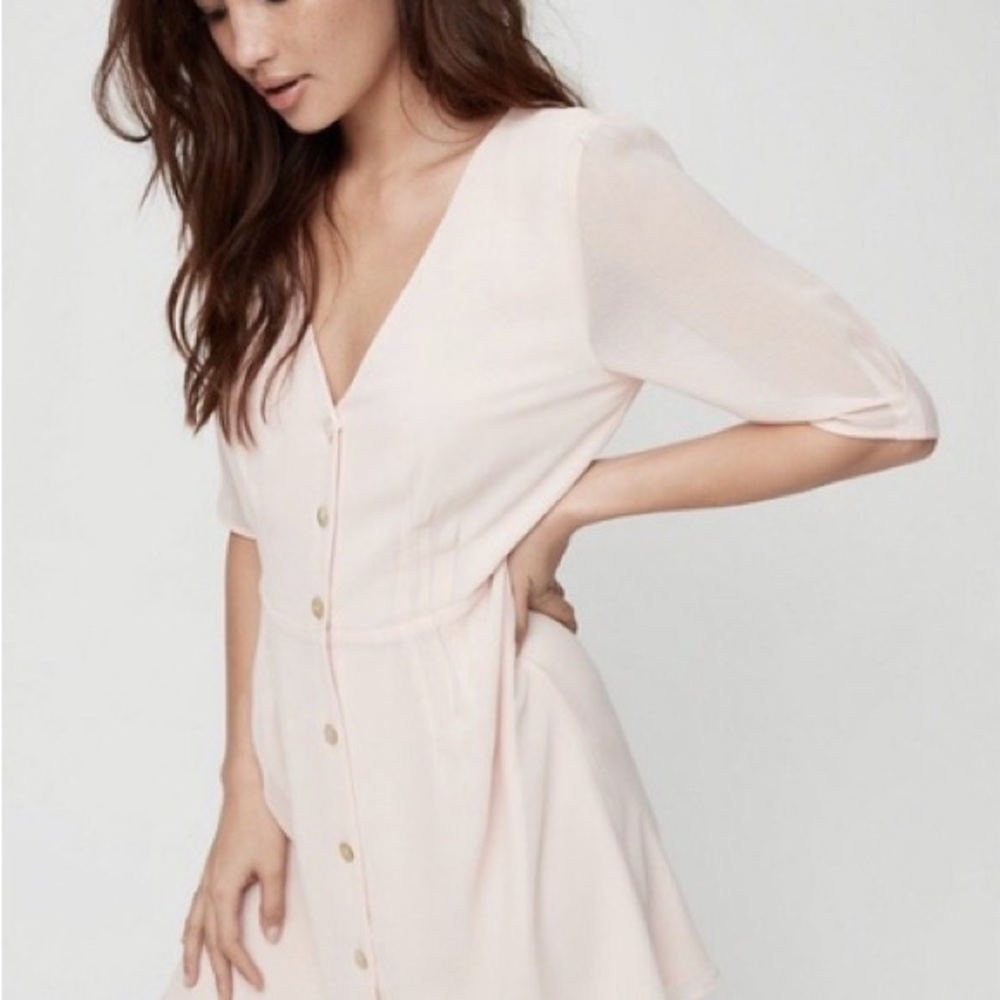 Wilfred Light Blush Button-Front Dress Size Small